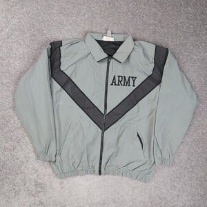 Vintage US Army Physical Fitness Regular Large Gray Long Sleeve Zip Jacket